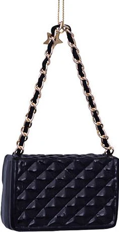 Black Fashion Bag Glass Ornament - Image 3