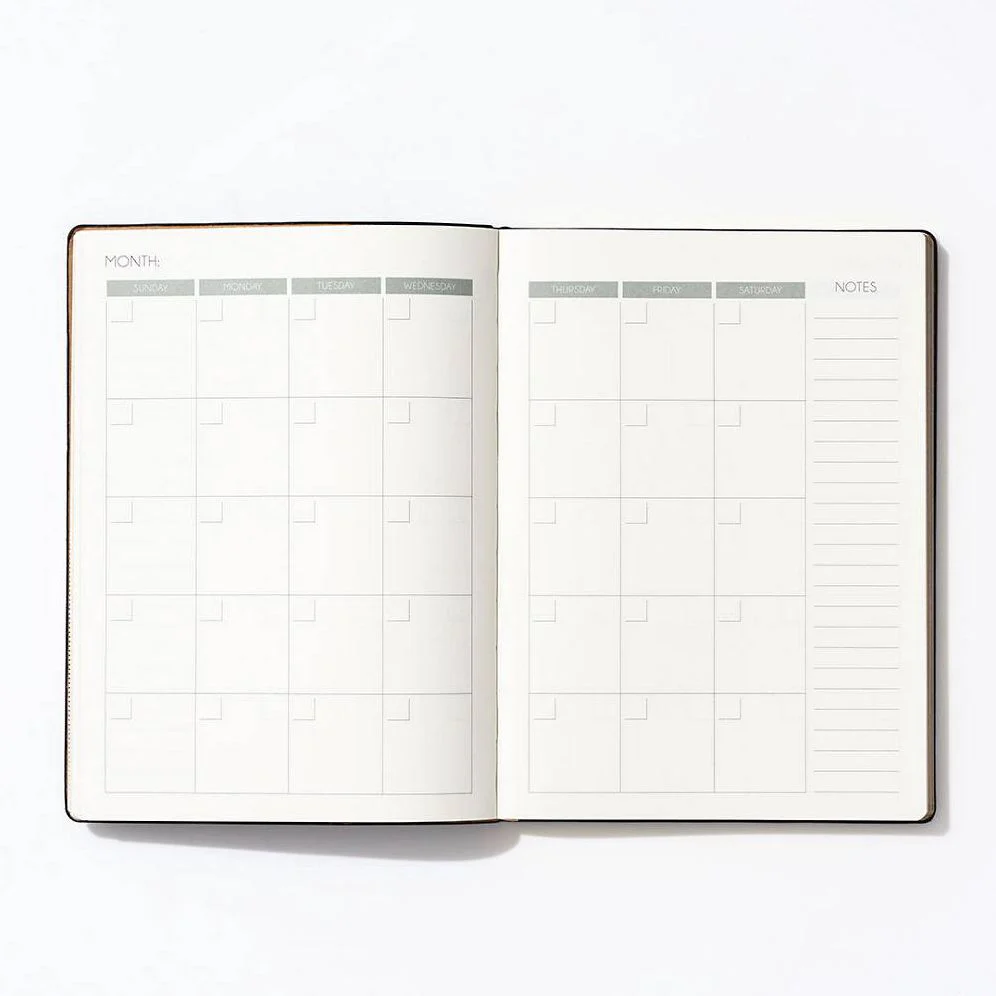 Black Leatherette Perpetual Planner - Image 2