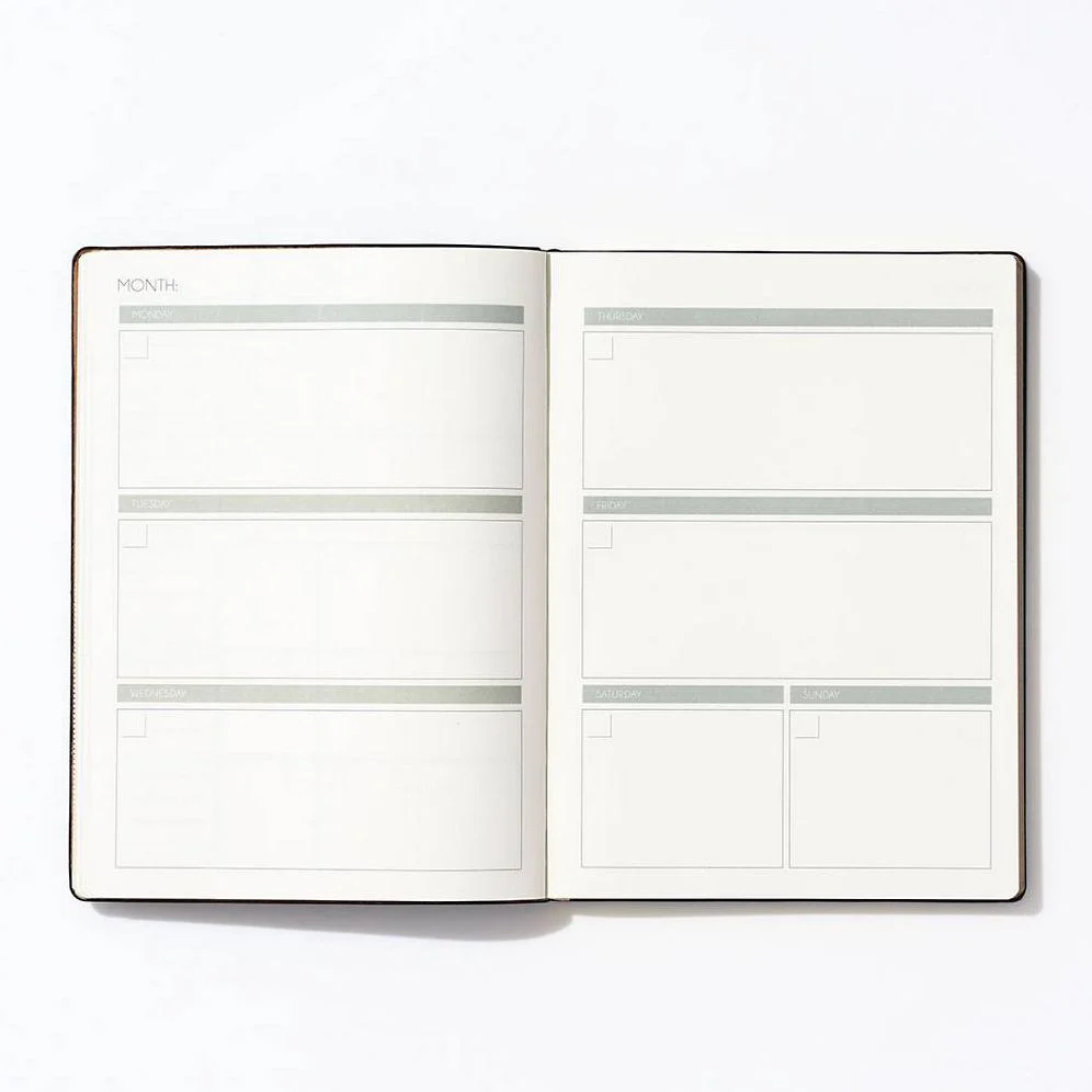 Black Leatherette Perpetual Planner - Image 4