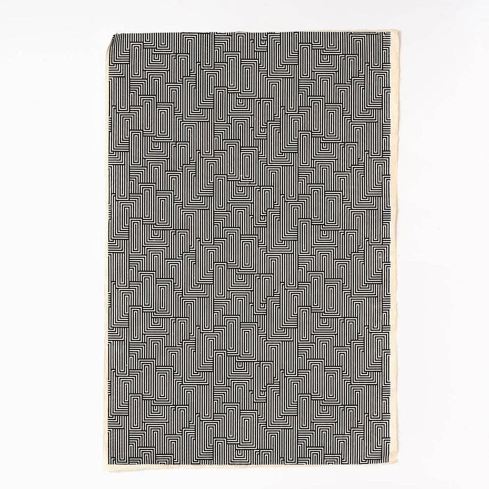 Black & White Maze Handmade Paper - Image 2