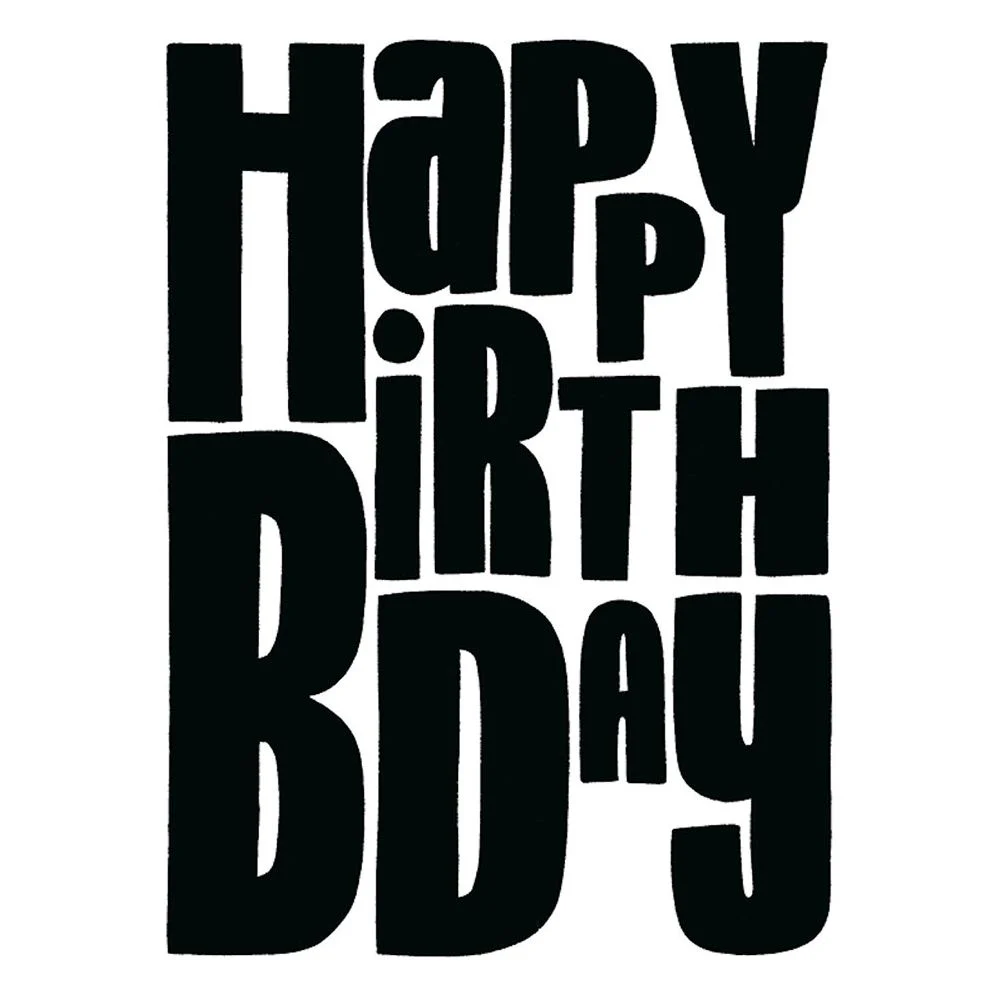 Black & White Text Birthday Card
