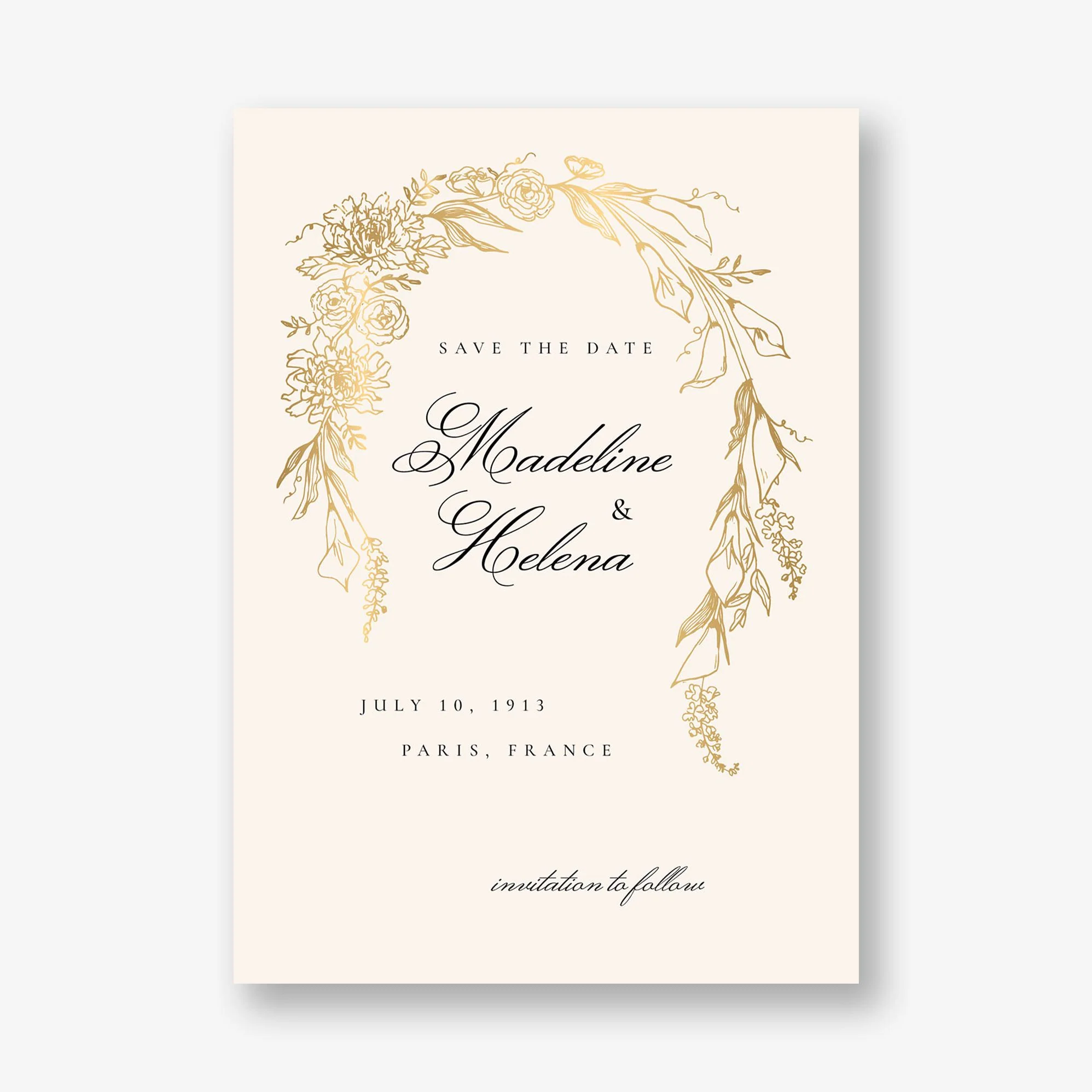 Blooming Arch Foil Save the Date