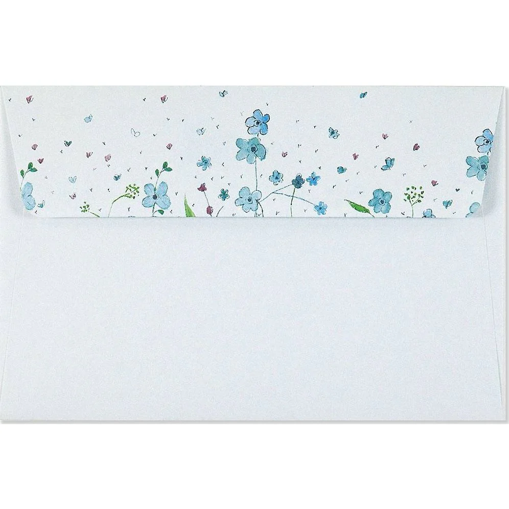 Blue Flowers Stationery Set - Image 2