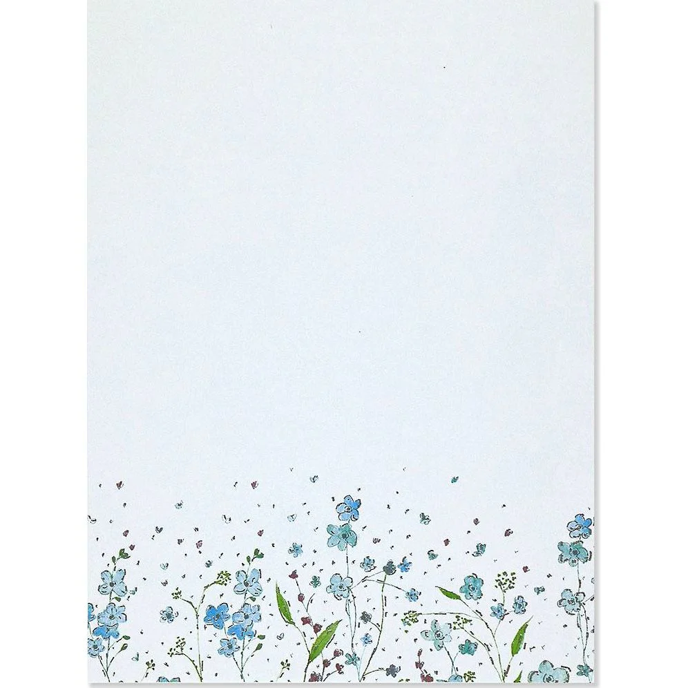 Blue Flowers Stationery Set - Image 3