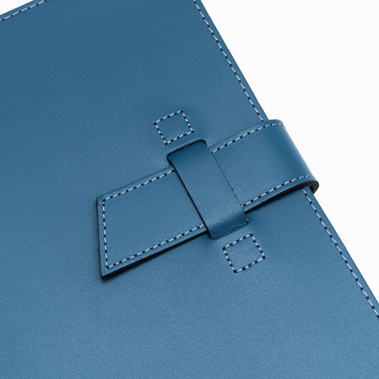 Blue Leather Journal with Leather Flap Closure and Lined Pages - Image 10