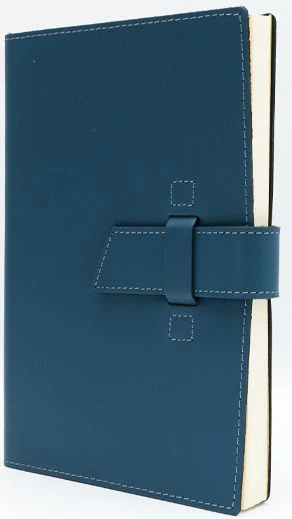 Blue Leather Journal with Leather Flap Closure and Lined Pages - Image 2