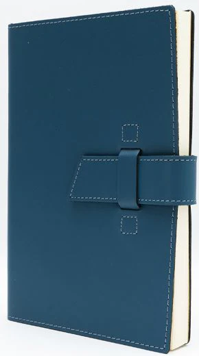Blue Leather Journal with Leather Flap Closure and Lined Pages - Image 4