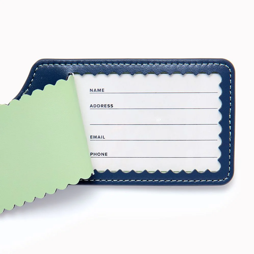 Blue Scalloped Luggage Tag - Image 3