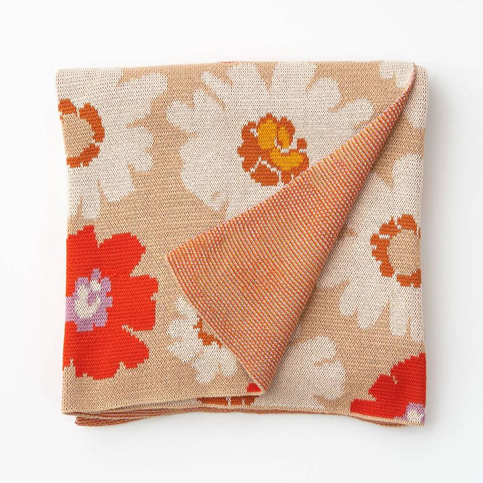 Bold Floral Knitted Throw Blanket - Image 11