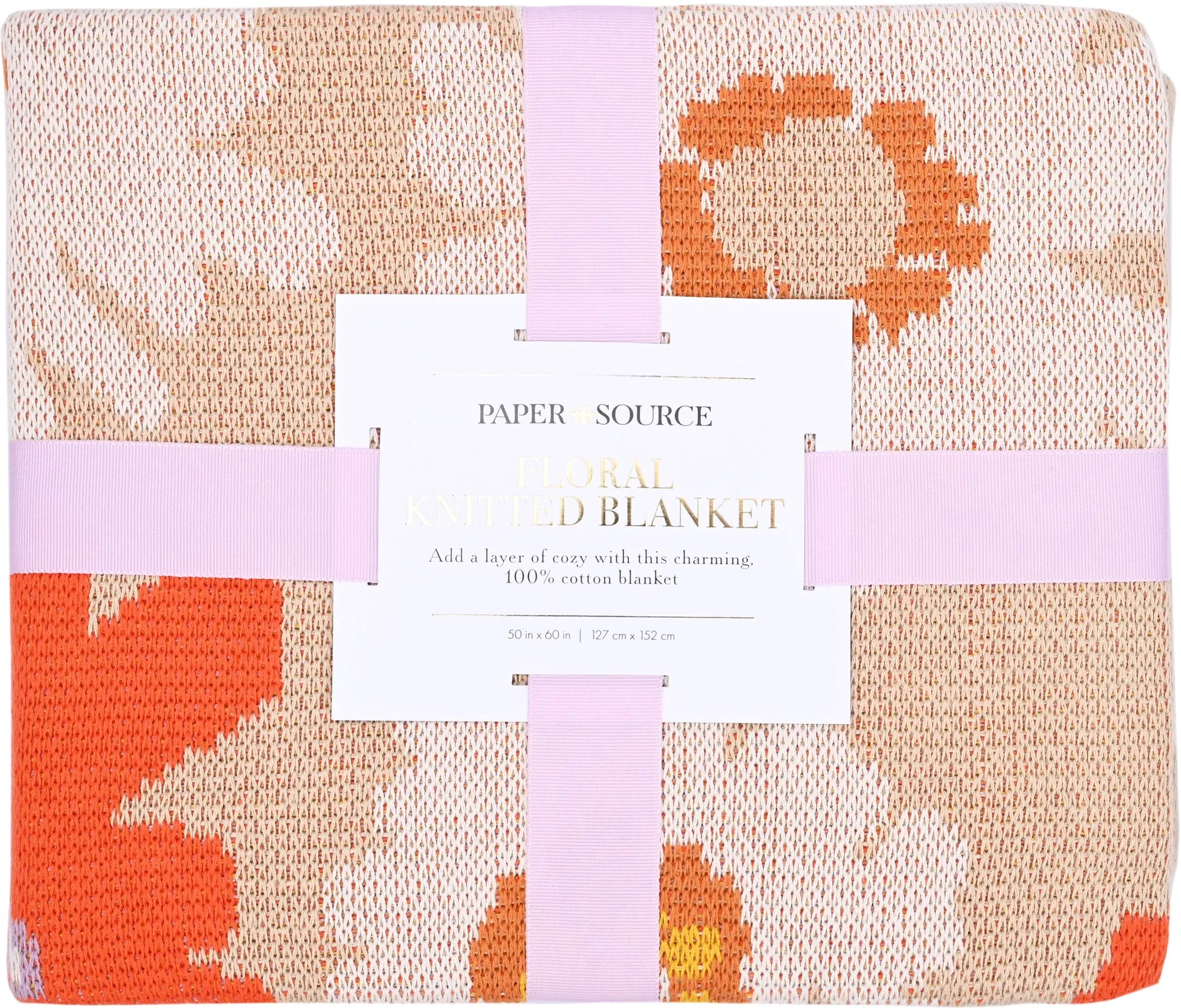 Bold Floral Knitted Throw Blanket - Image 3