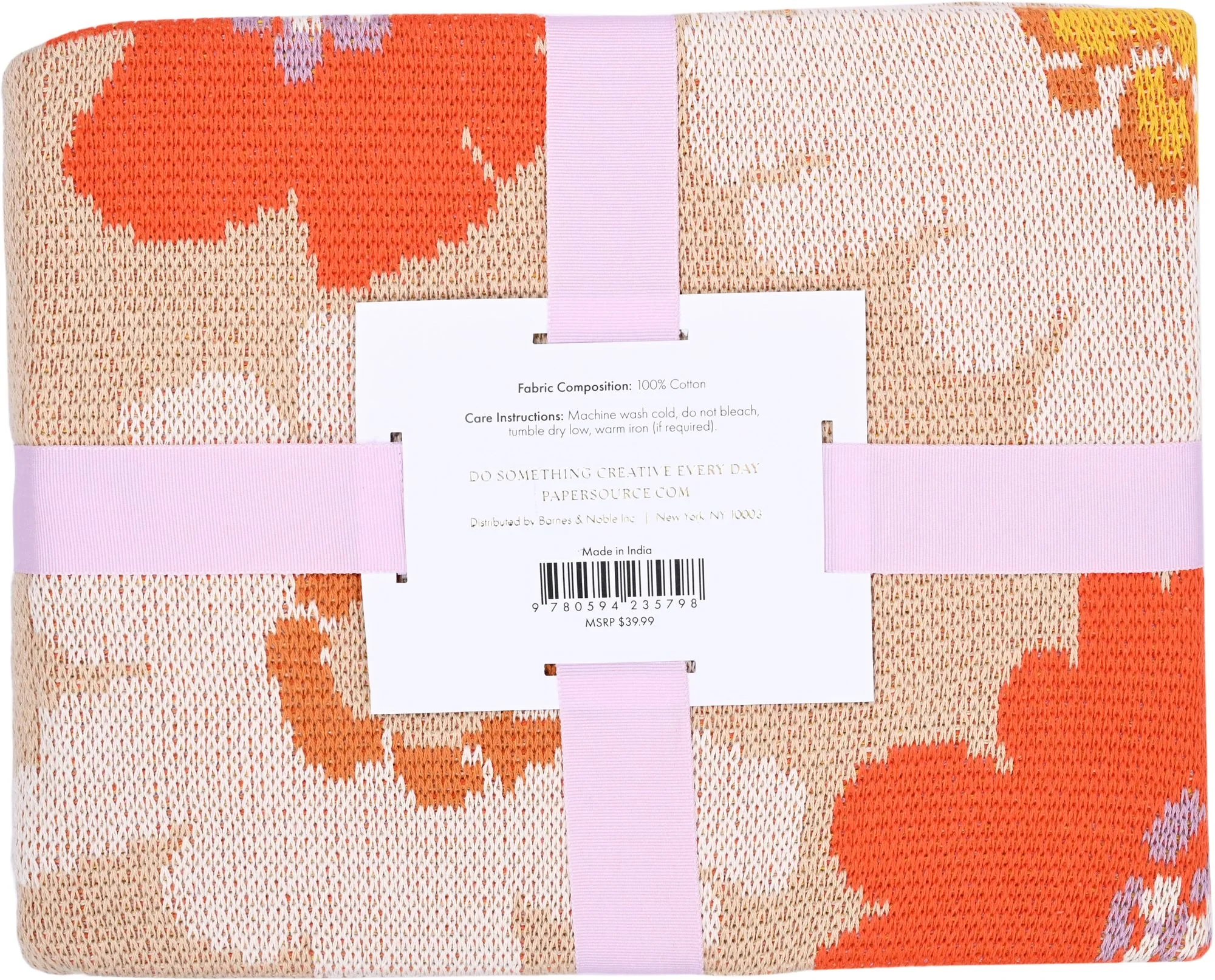 Bold Floral Knitted Throw Blanket - Image 4