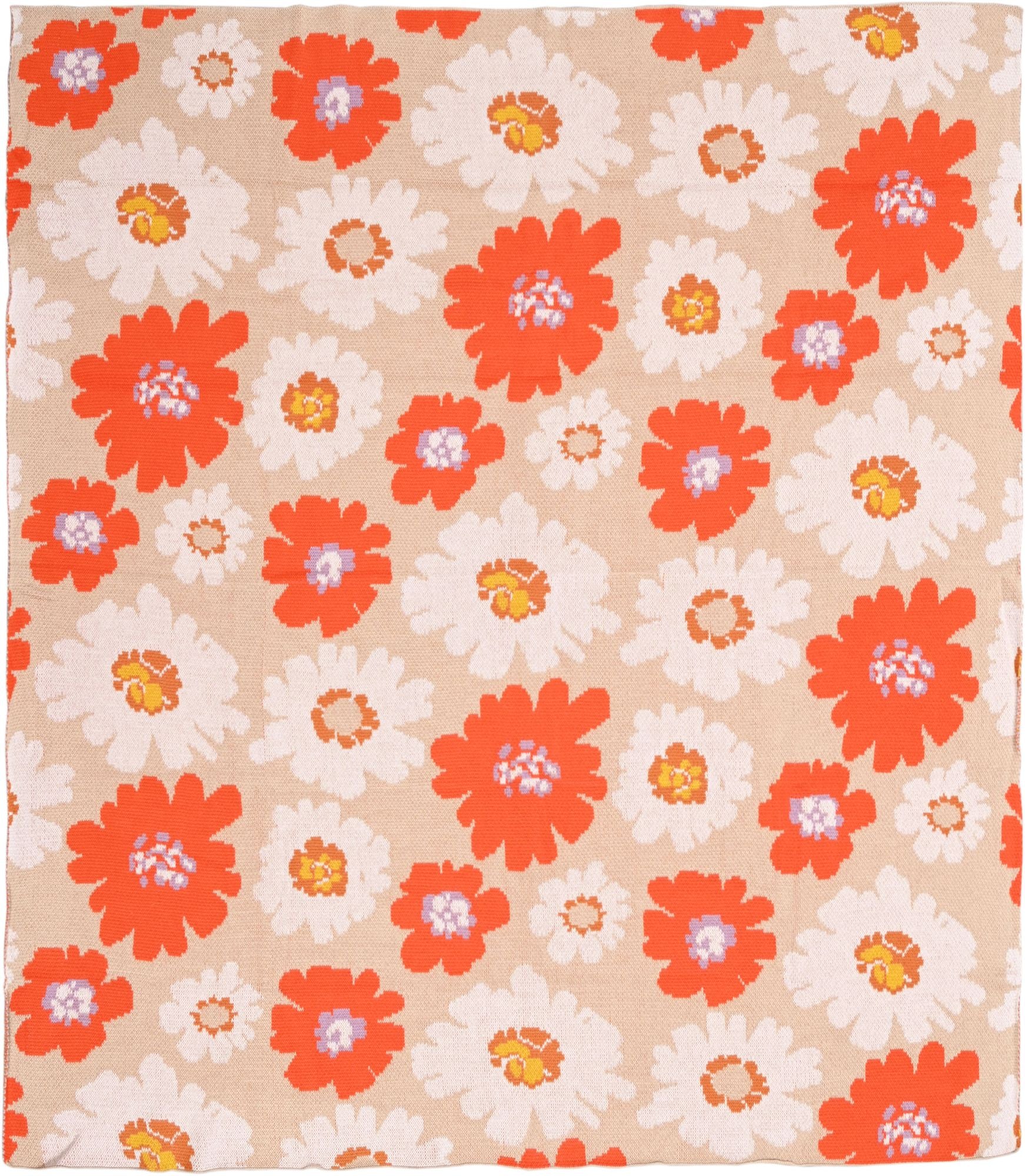 Bold Floral Knitted Throw Blanket - Image 6