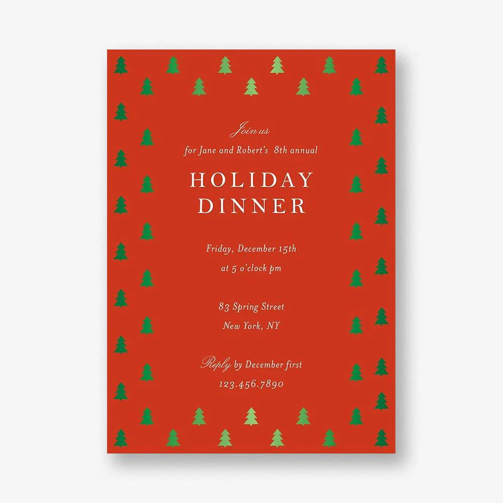 Border Trees Party Invitation