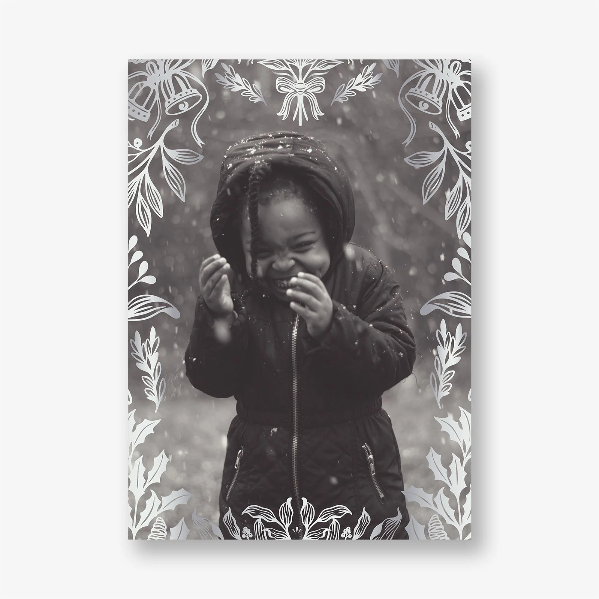 Botanical Bells Foil Frame Holiday Photo Card - Image 4