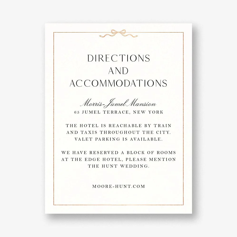 Bow Border Foil Information Card