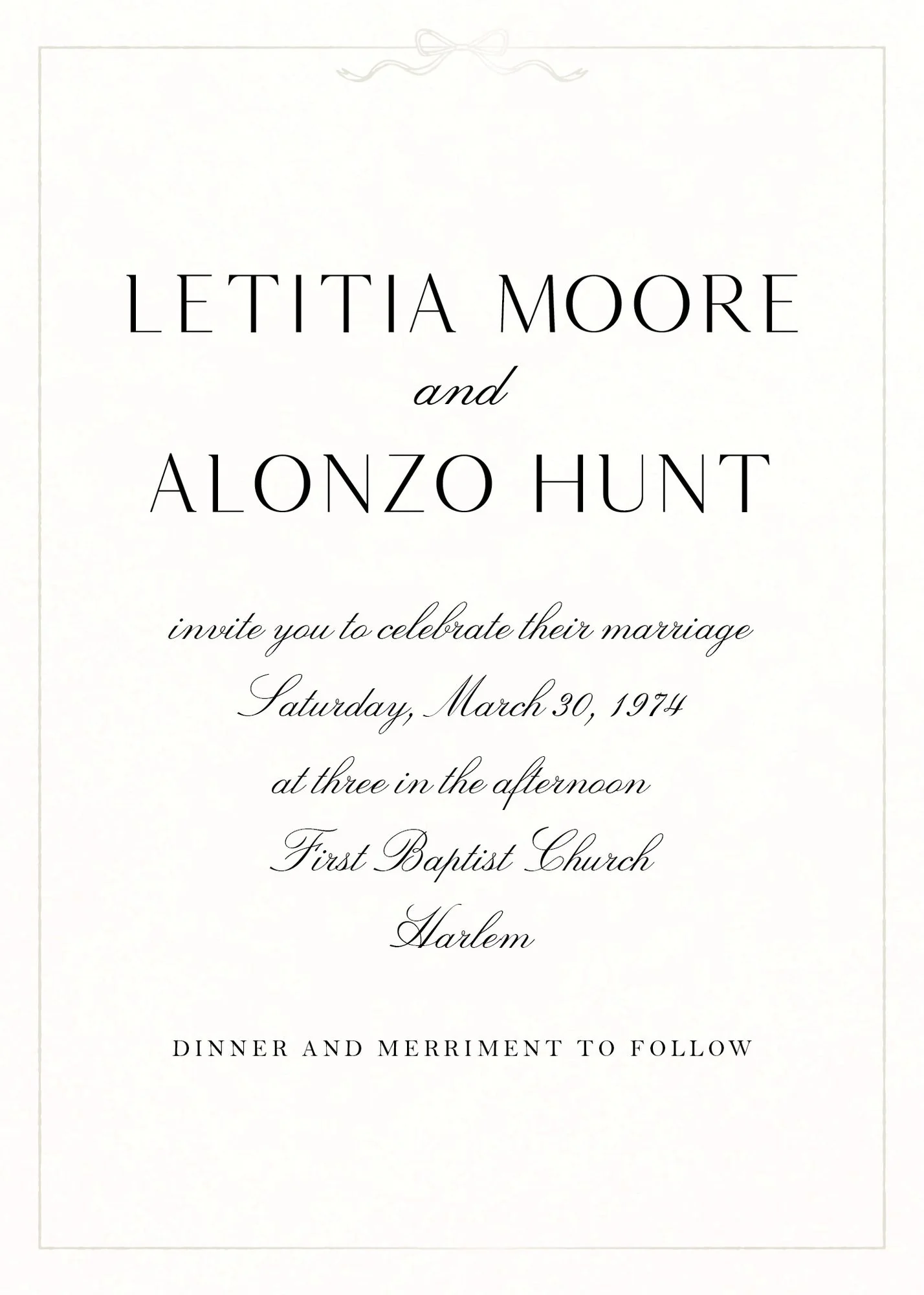 Bow Border Foil Wedding Invitation - Image 2