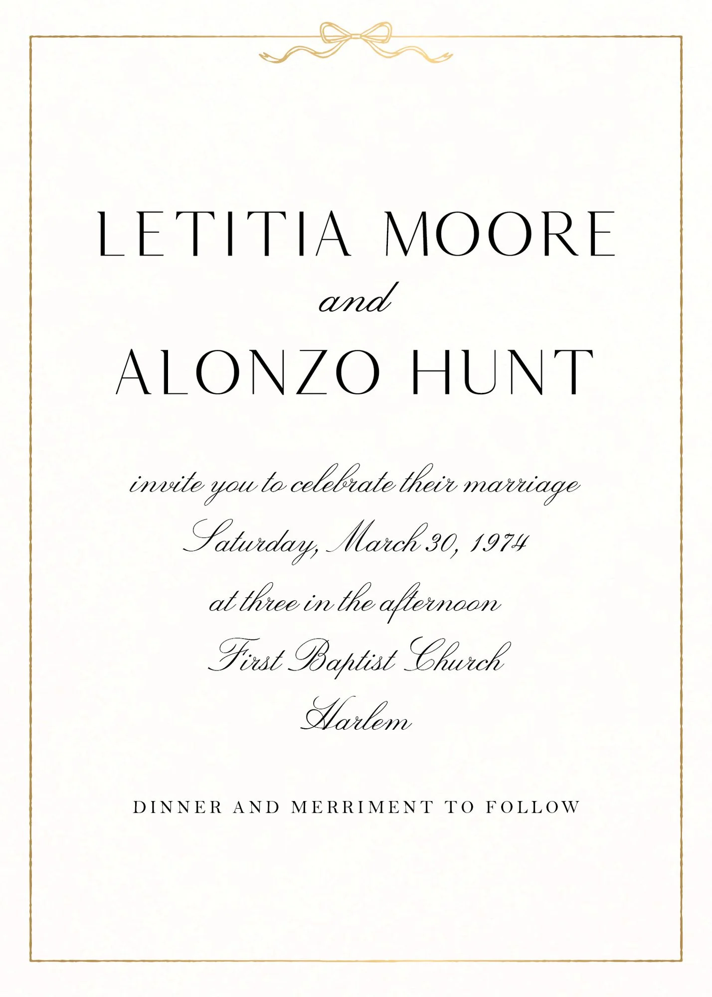 Bow Border Foil Wedding Invitation - Image 4
