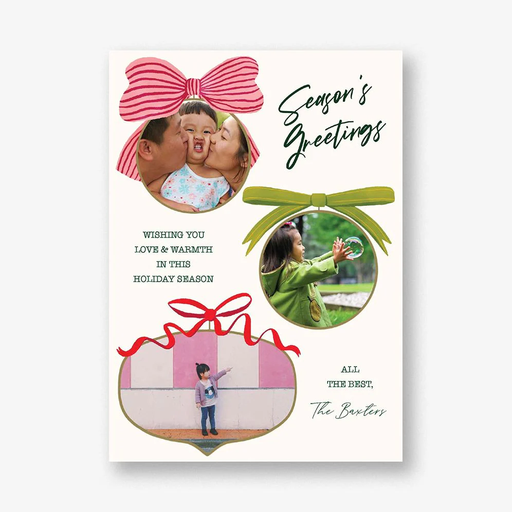 Bows and Baubles Holiday Photo Card