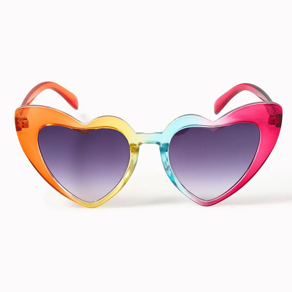 Bright Rainbow Heart Glasses