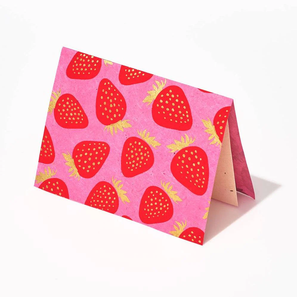 Bright Strawberries Fine Paper Stationery Set - Image 3