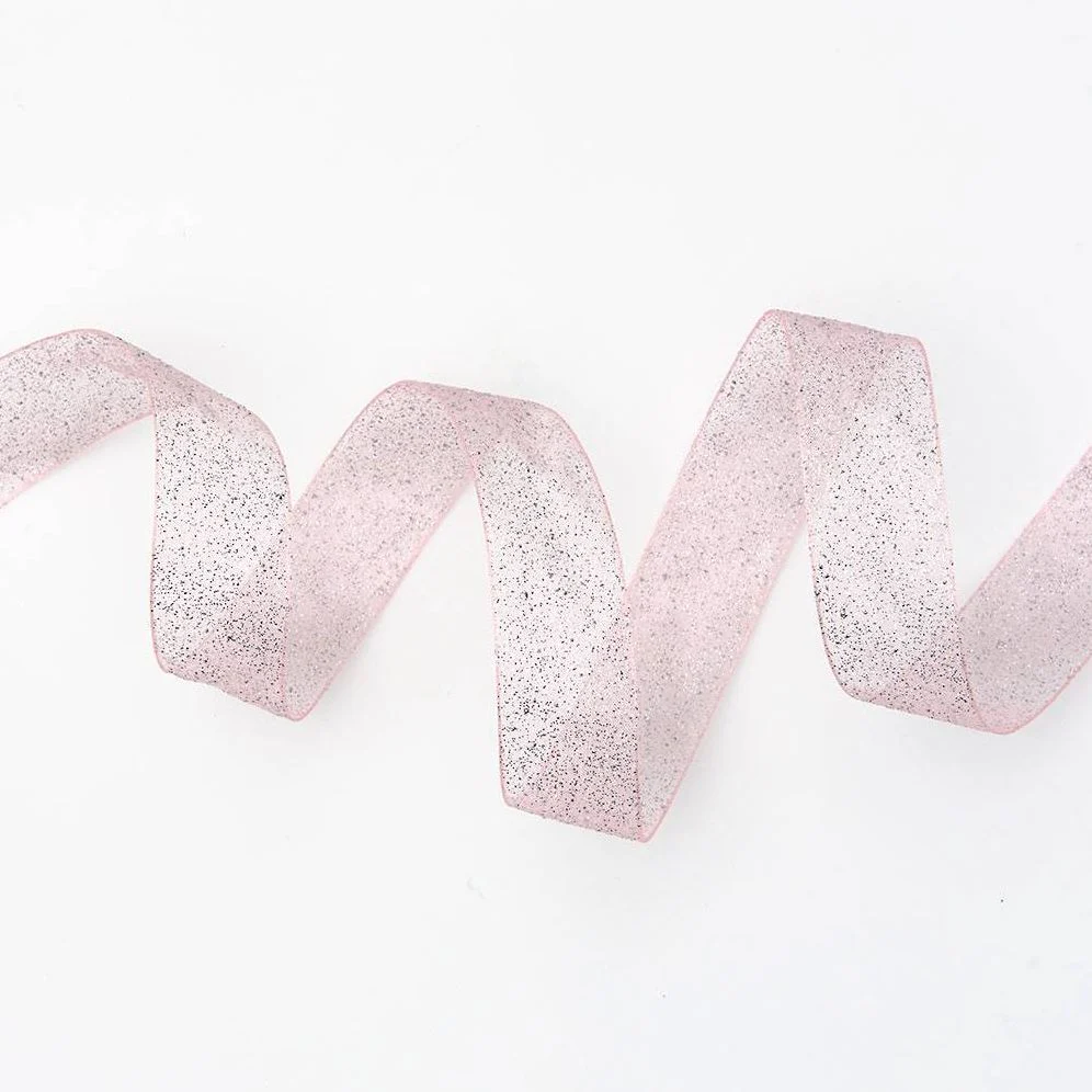 Brilliante Pink Glitter Ribbon 1" 10 YD - Image 2