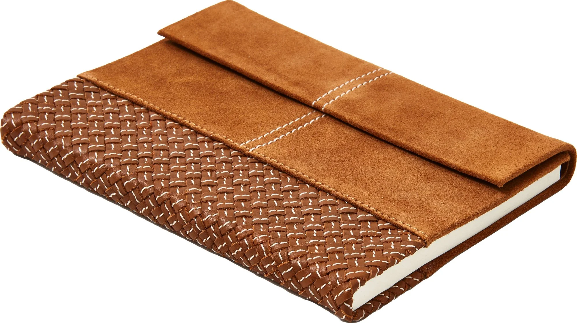 Brown Suede Journal with Weave Design - Image 3