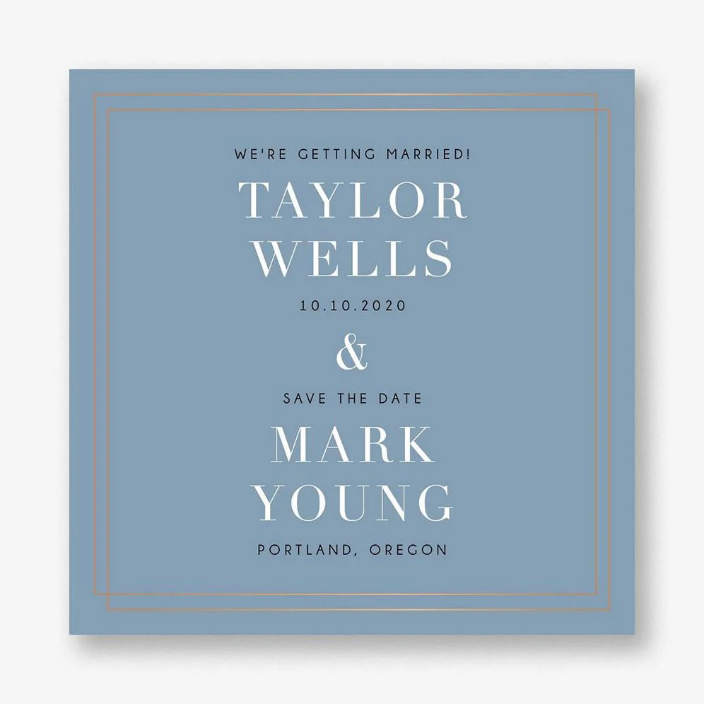 Bulletin Square Save the Date Card