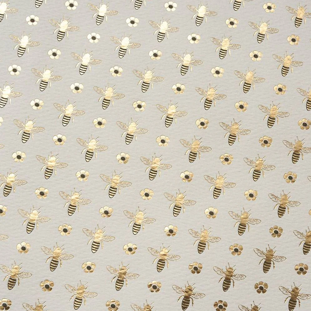Bumble Bees & Flowers Gold Foil Fine Paper - Image 2