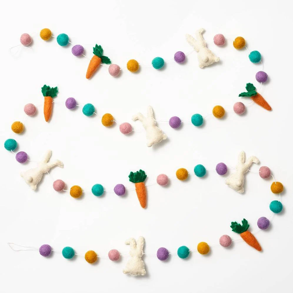 Bunny & Carrot Felt Easter Garland - Image 2