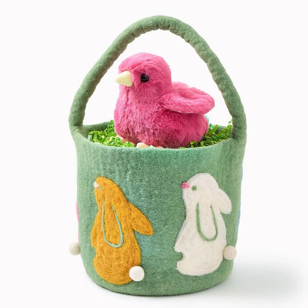 Bunny Pom Felt Basket - Image 2