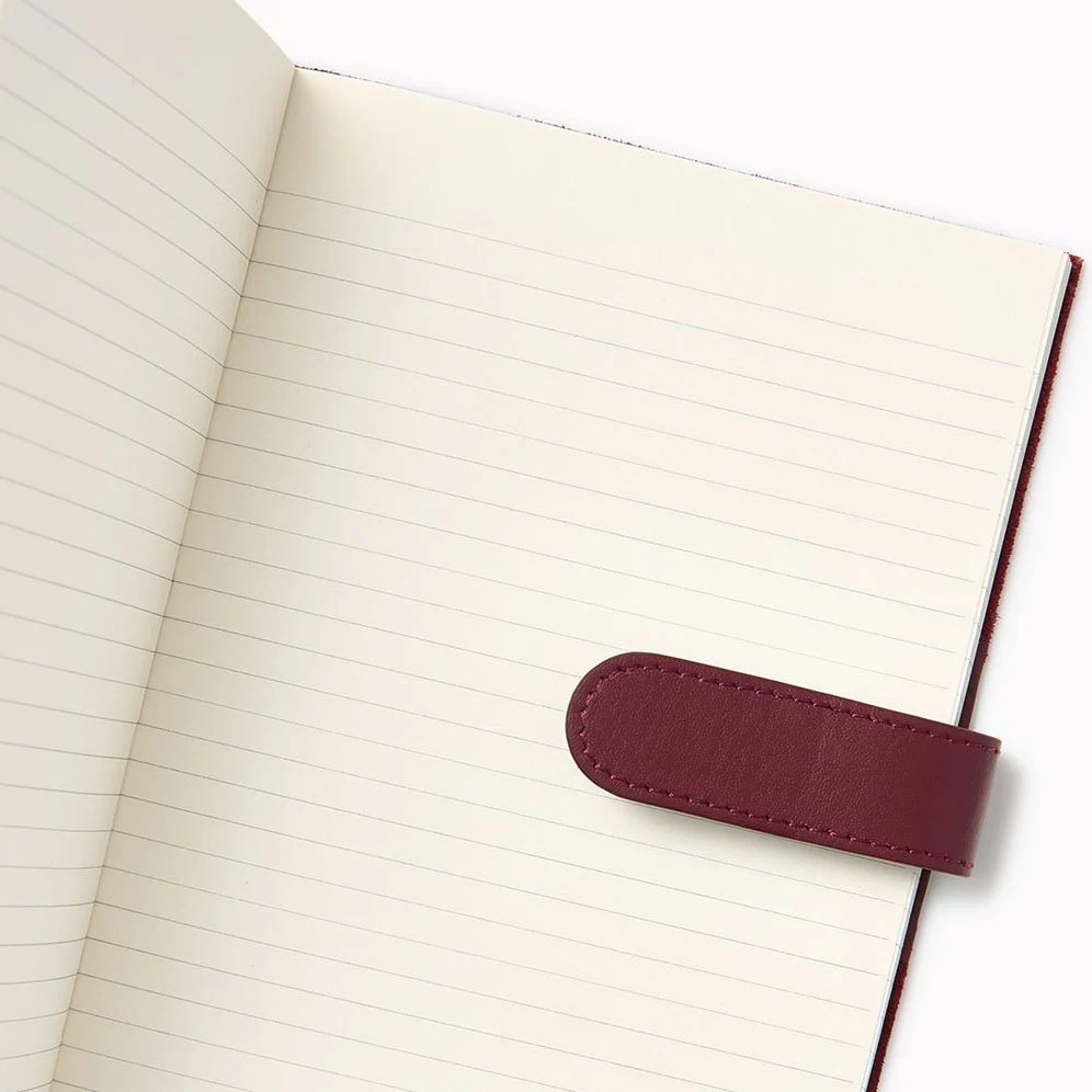 Burgundy Belted Suede Leather Journal - Image 3
