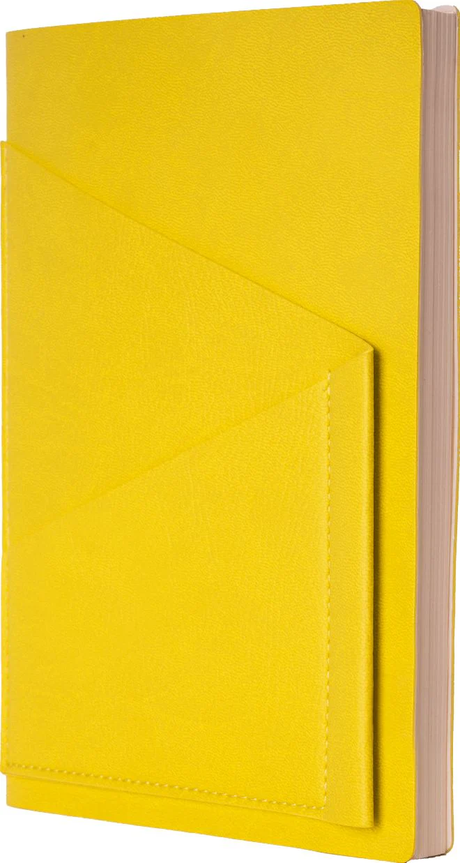 Butter Yellow Diagonal Pocket Leather Journal - Image 2