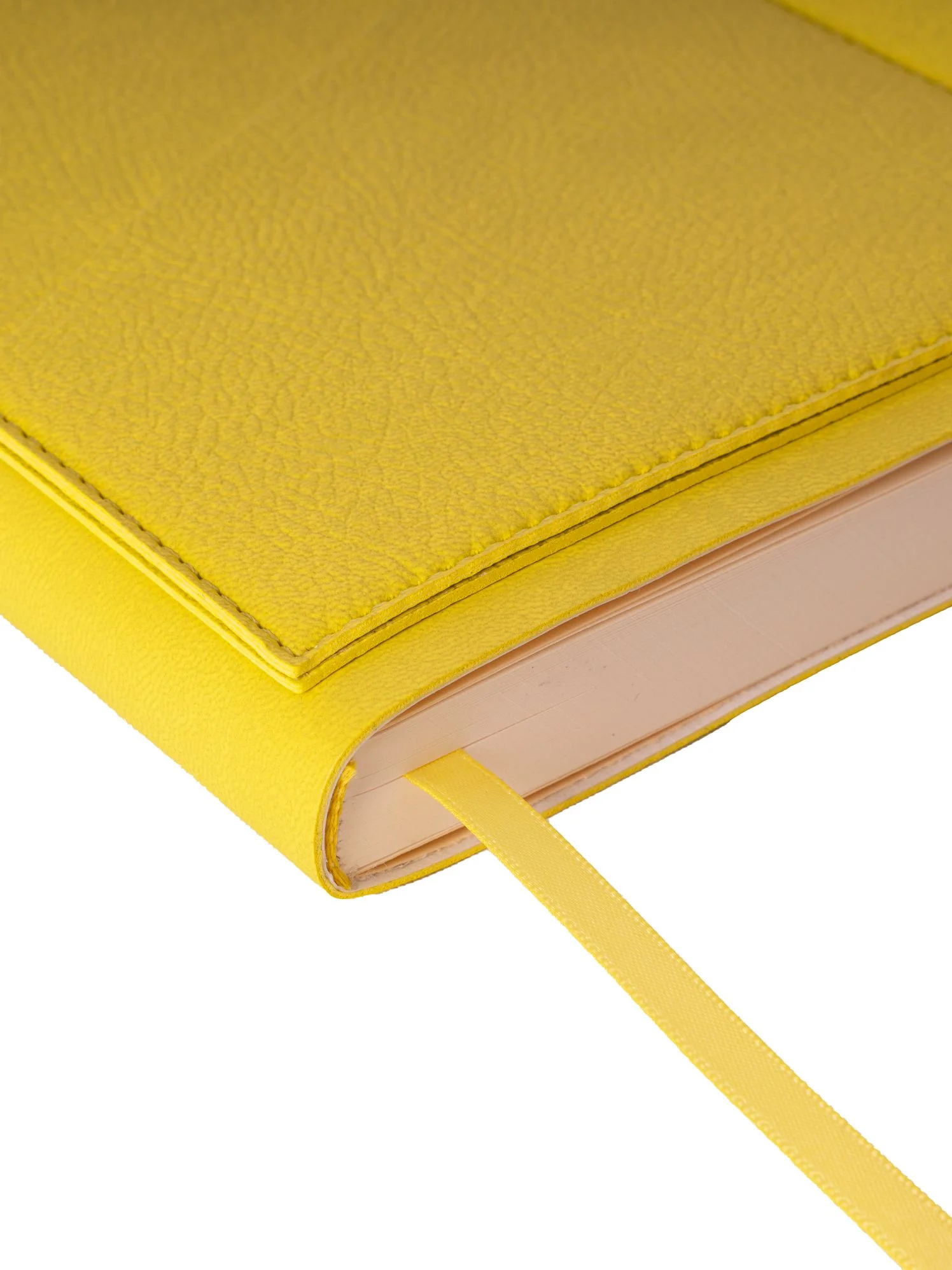 Butter Yellow Diagonal Pocket Leather Journal - Image 3