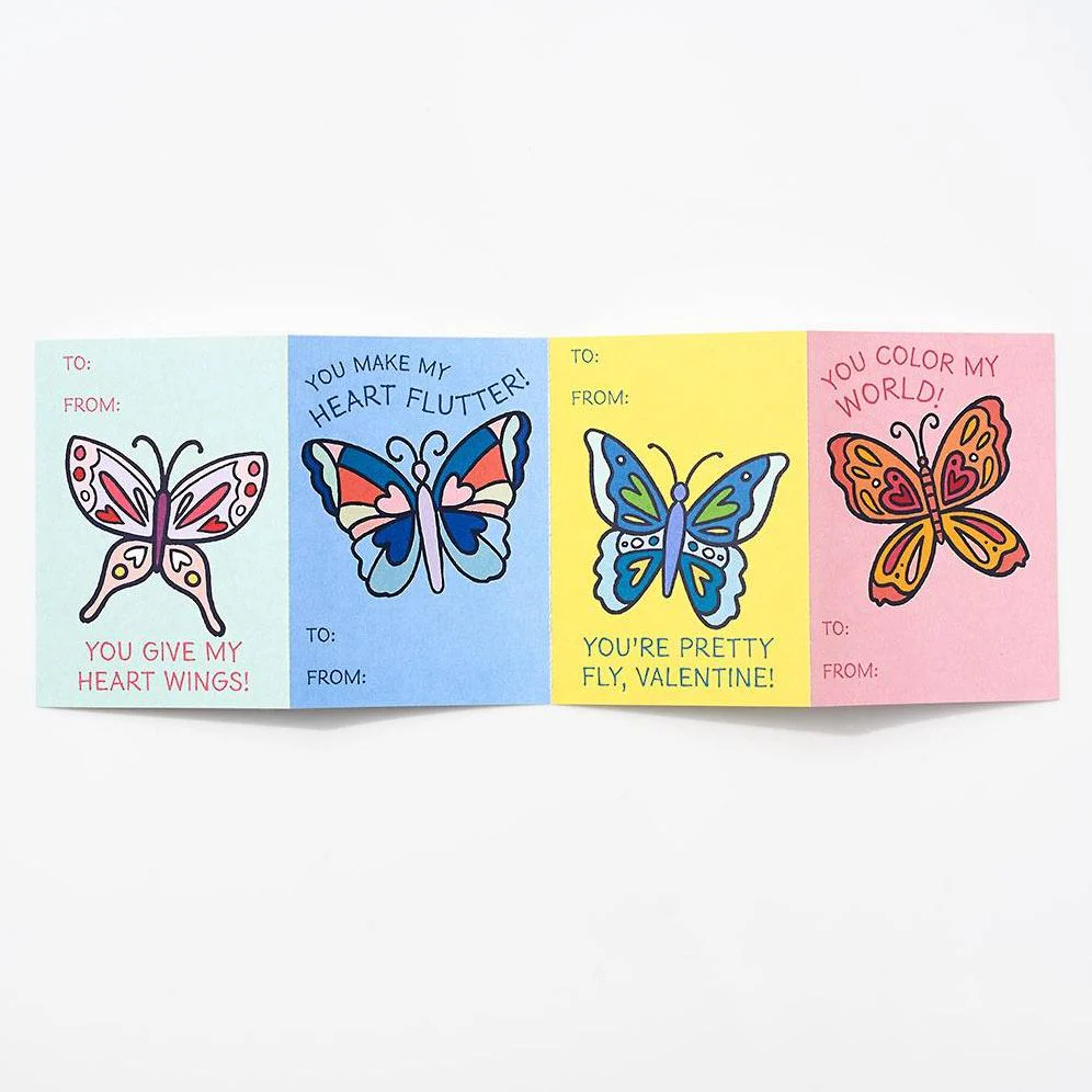 Butterfly Coloring Valentine Card Set - Image 3