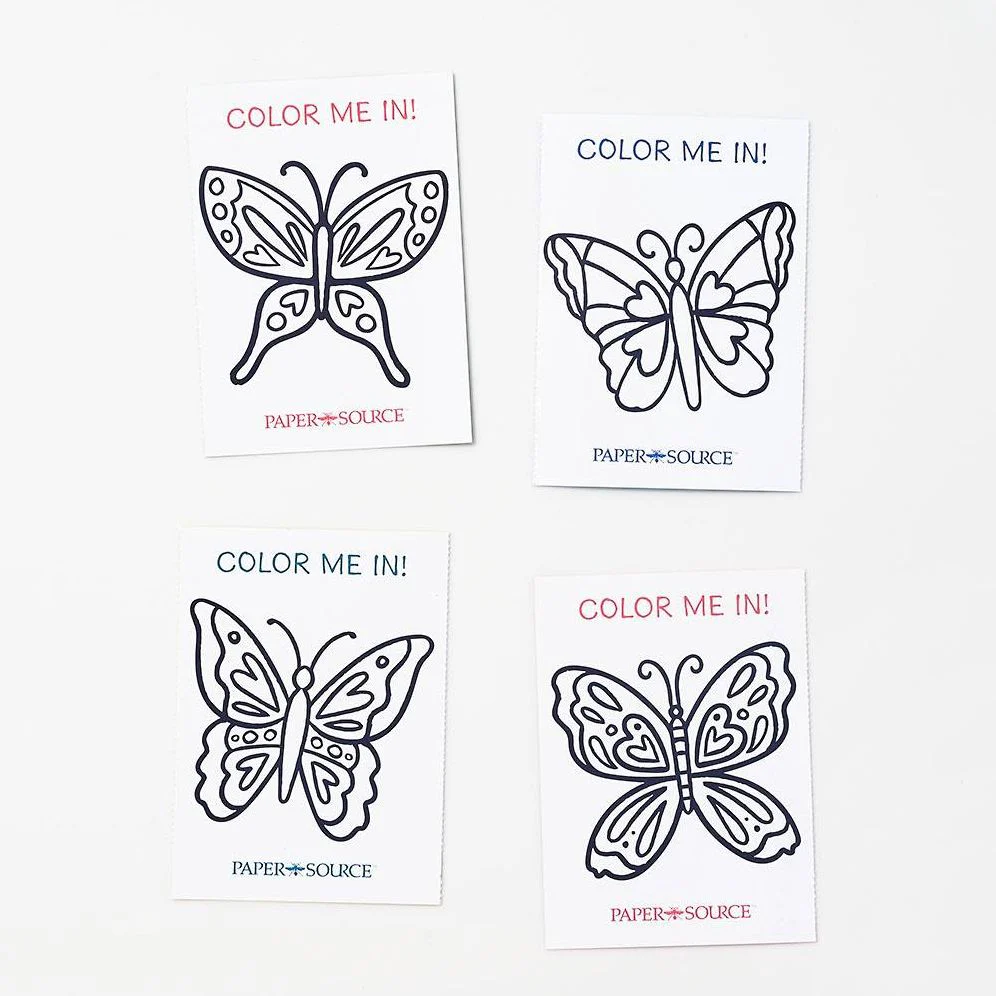Butterfly Coloring Valentine Card Set - Image 4