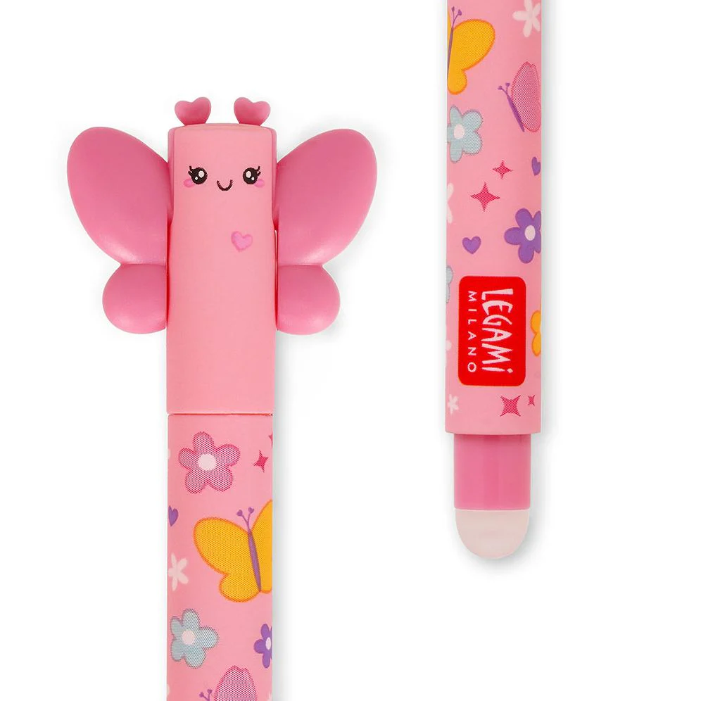 Butterfly Erasable Gel Pen - Pink Ink - Image 4