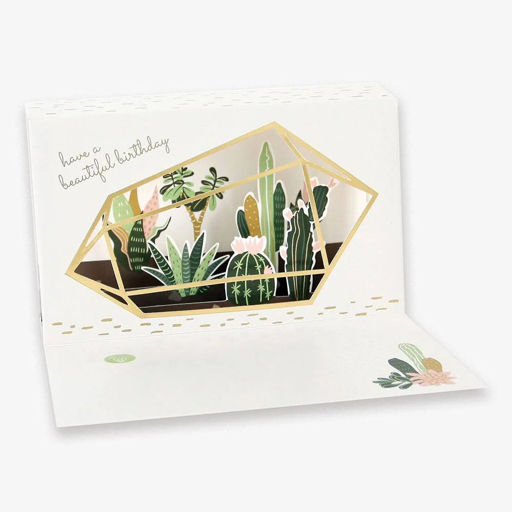 Cactus Terrarium Popup Birthday Card - Image 2