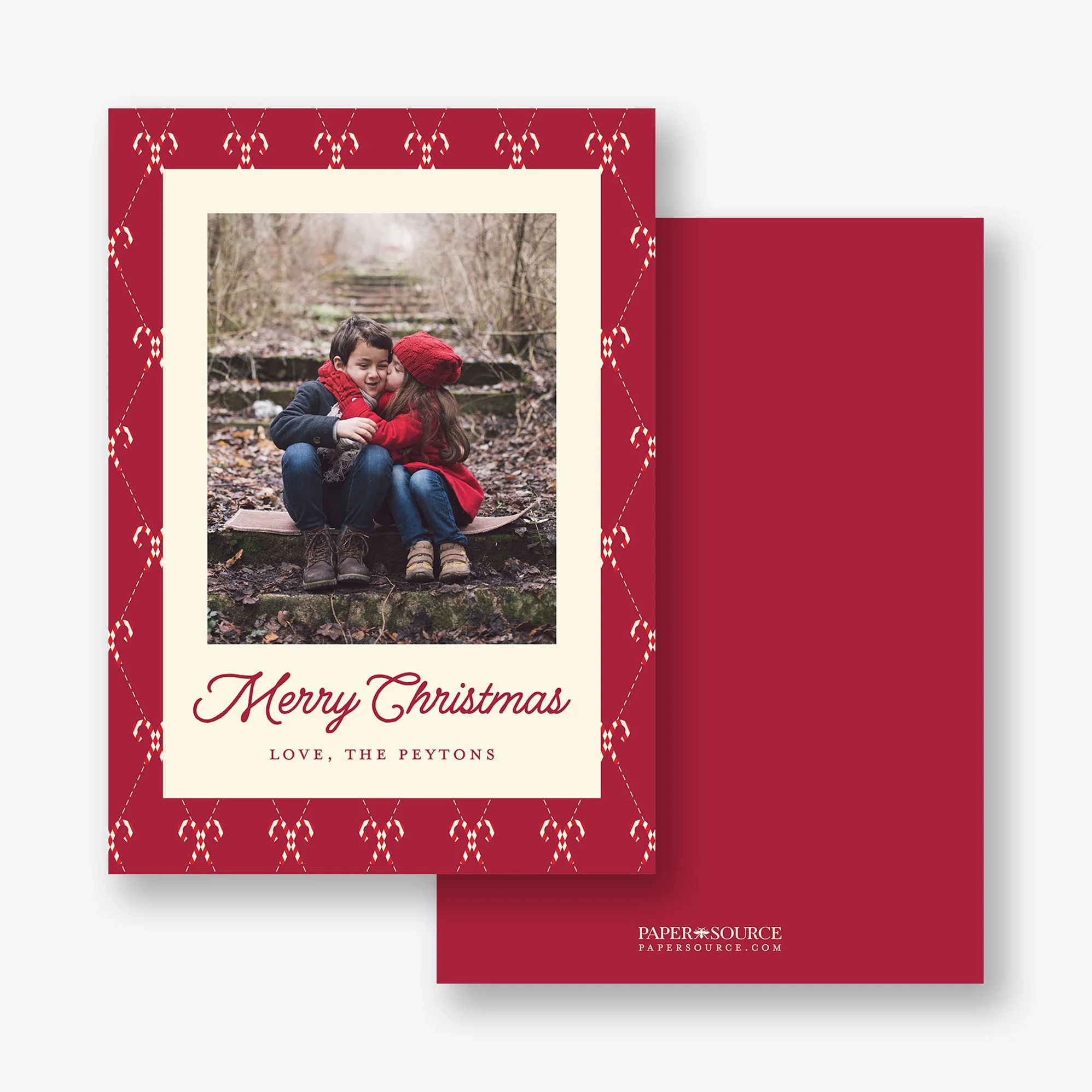 Candy Cane Argyle Holiday Photo Card - Image 3