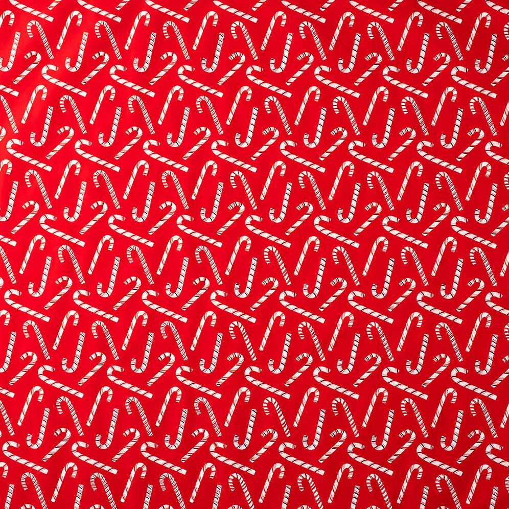 Candy Cane Red Foil Stone Wrapping Paper - Image 2