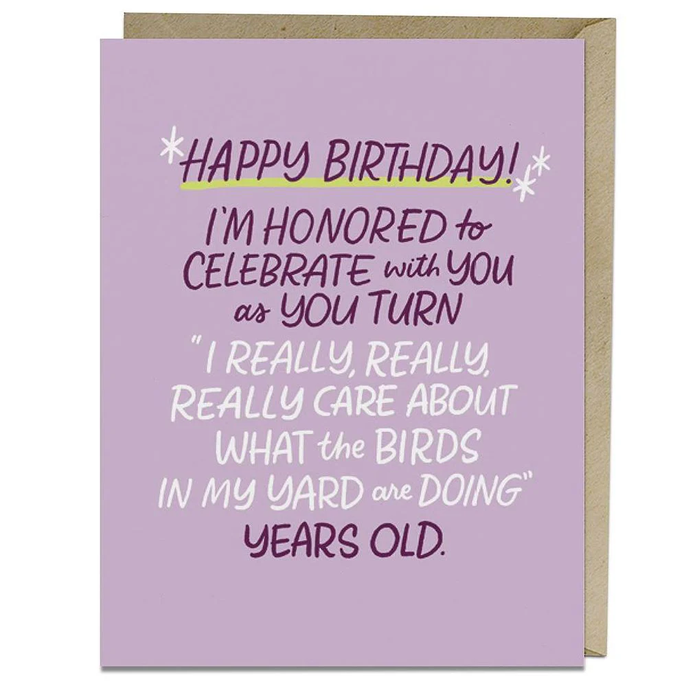 Care About Birds Years Old Birthday Card