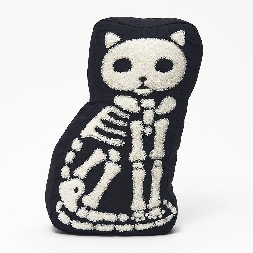 Cat Skeleton Pillow