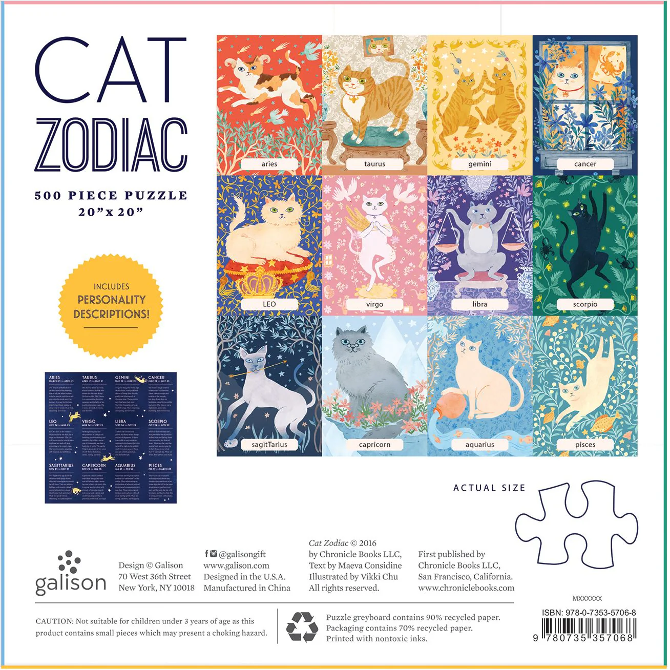 Cat Zodiac 500 Piece Puzzle - Image 2