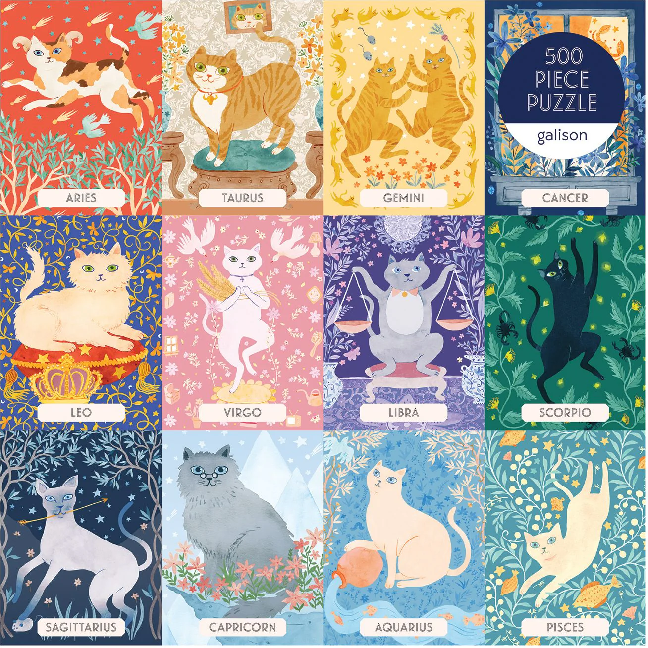 Cat Zodiac 500 Piece Puzzle - Image 4