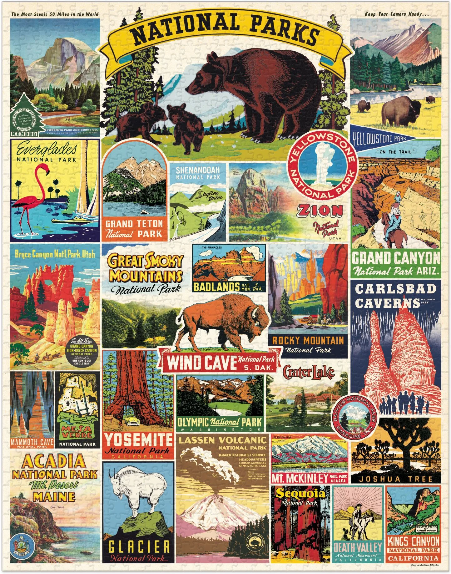 Cavallini & Co - National Parks 1,000 Piece Jigsaw Puzzle - Image 3