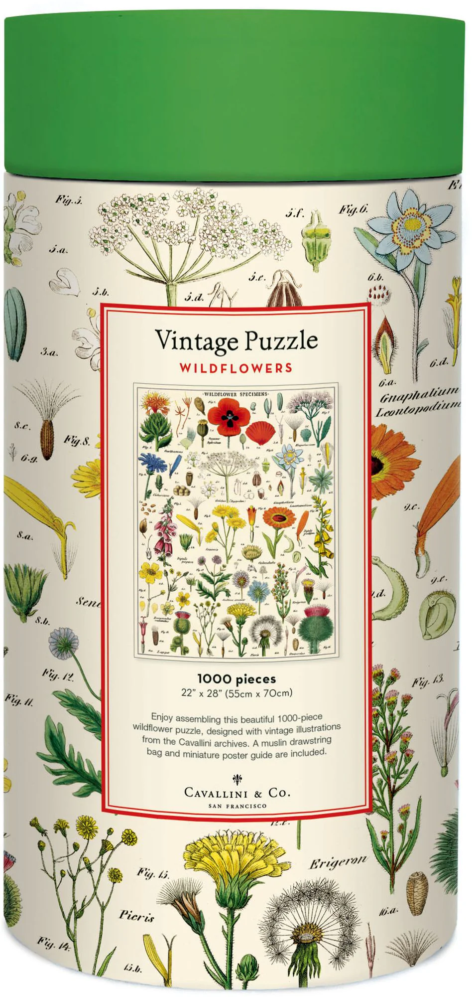Cavallini & Co - Wildflowers 1,000 Piece Jigsaw Puzzle - Image 3