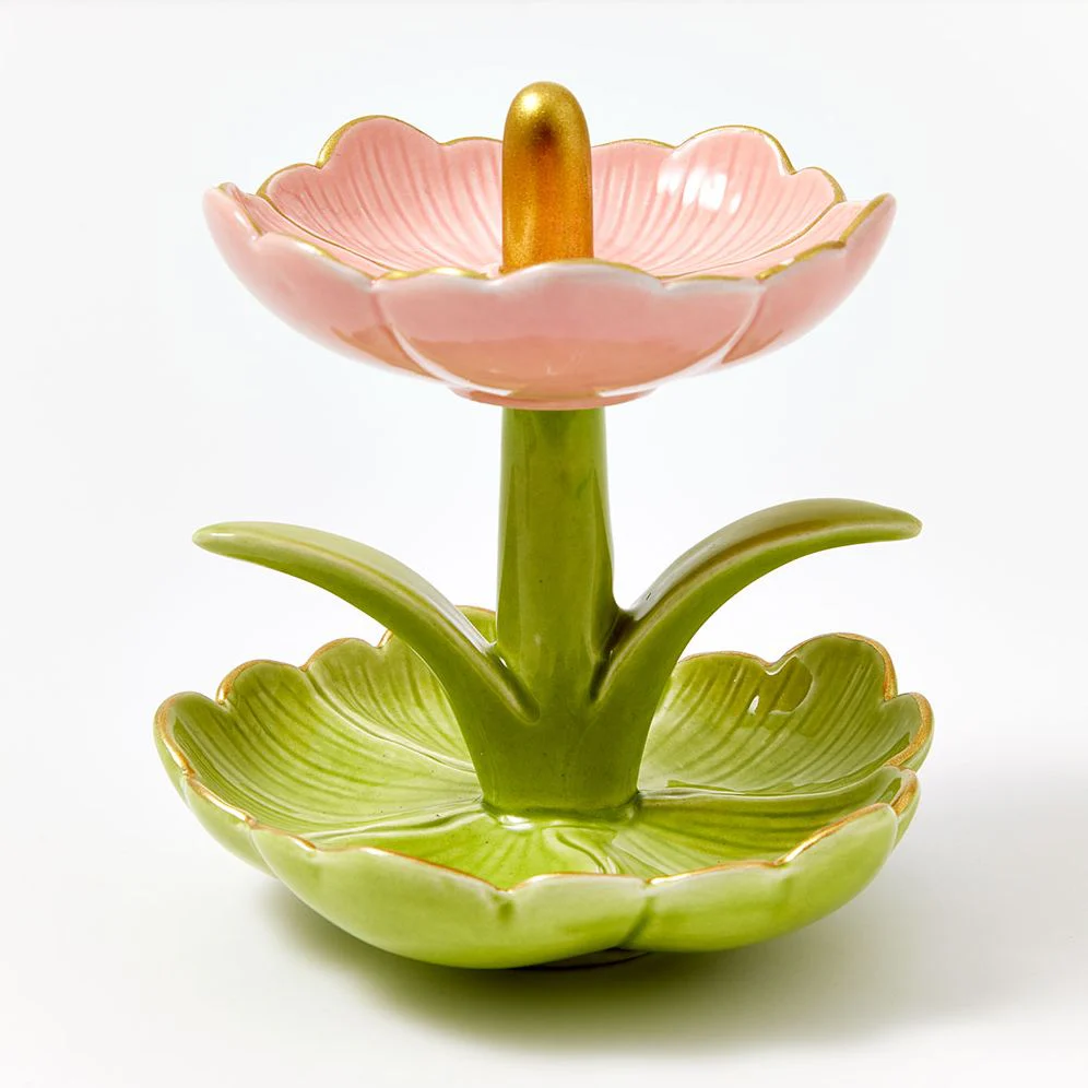 Ceramic Floral Jewelry Holder Exclusive - Image 2