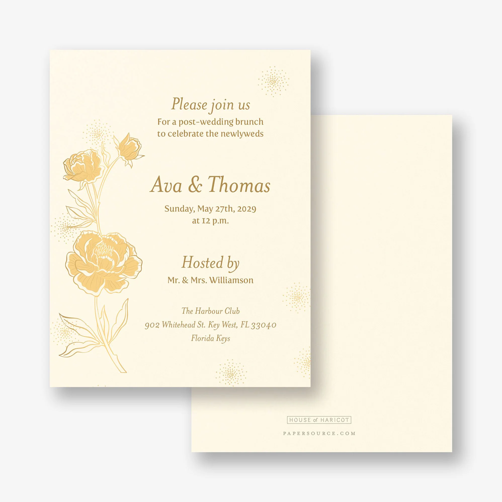 Champagne Glasses Foil Information Card - Image 2