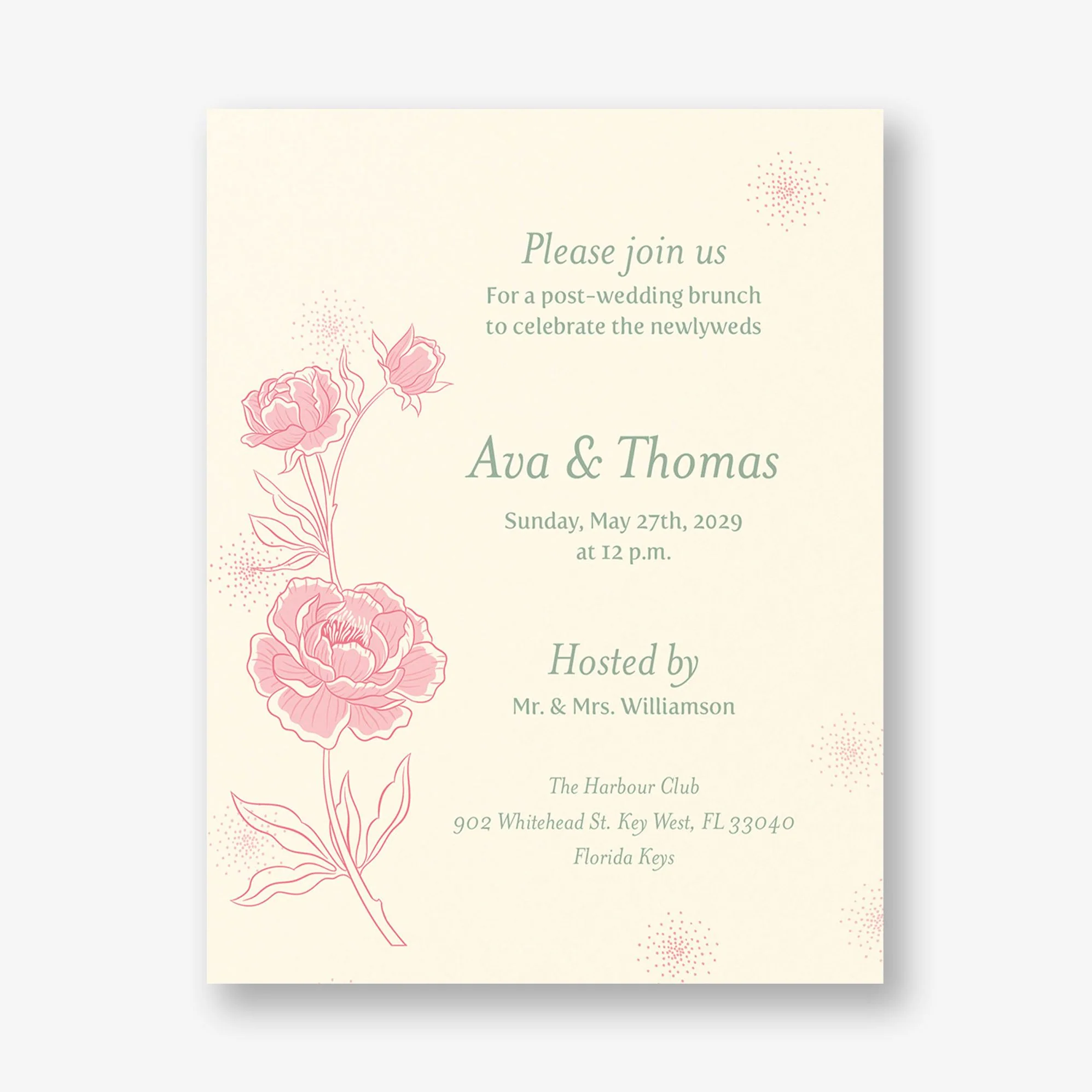 Champagne Glasses Information Card