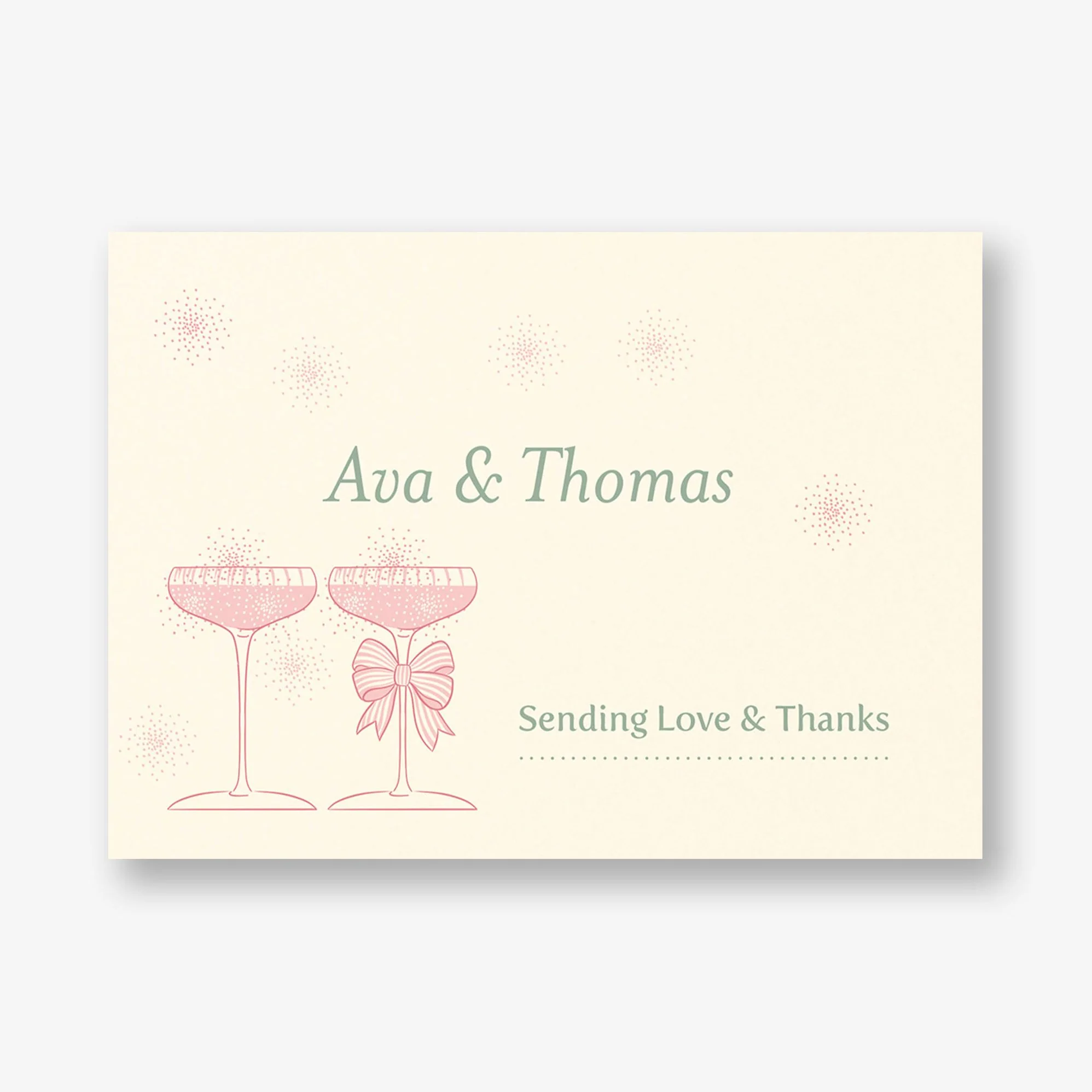 Champagne Glasses Thank You Card