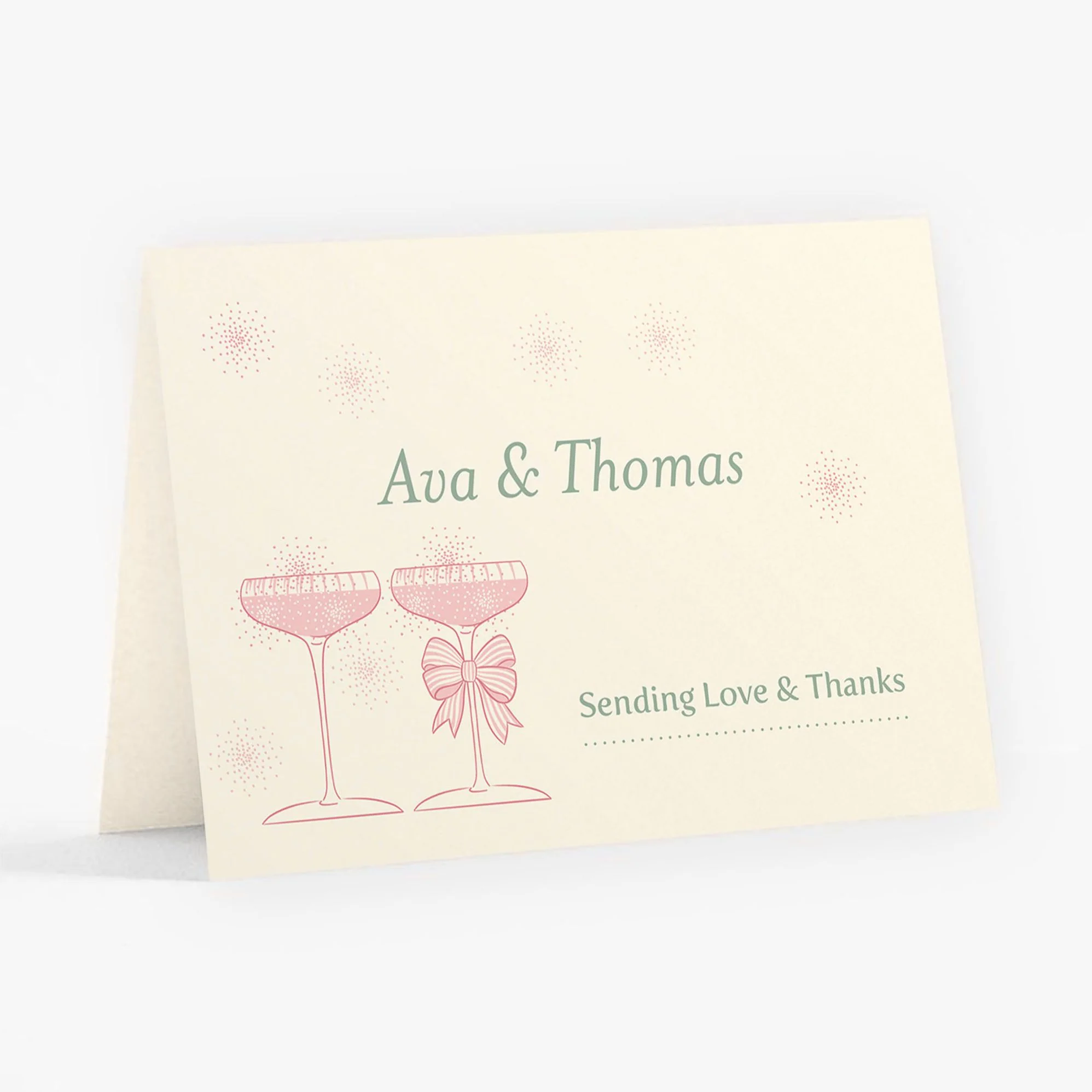 Champagne Glasses Thank You Card - Image 7